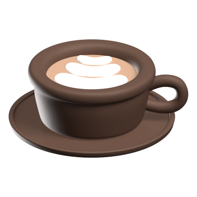 Una taza de Latte Art Icono 3D 3D Graphic