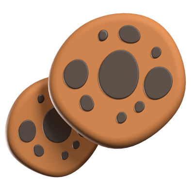 Two Cookies Icon Model 3D Graphic