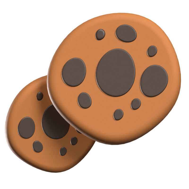 Modelo de icono de dos galletas 3D Graphic