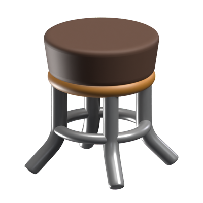 3D Cafe Chair Icon 3D Graphic