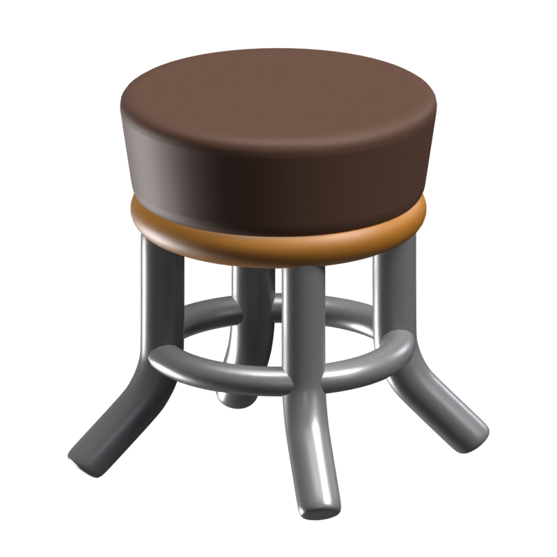 Icono 3D de una silla de cafetería