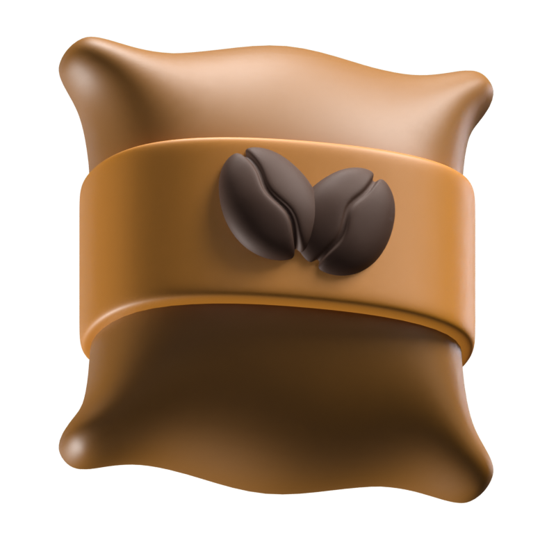 Ein Sack Kaffeebohnen 3D-Symbol 3D Graphic