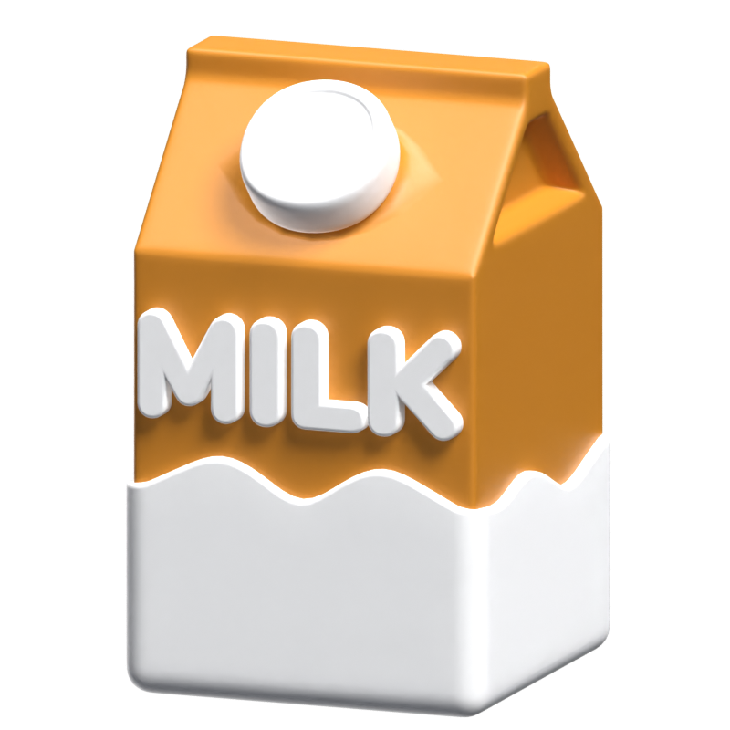 Milk 3D Icon Model 3D Graphic