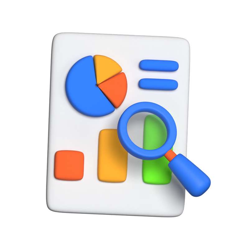 Market Research 3D Animated Icon 3D Graphic