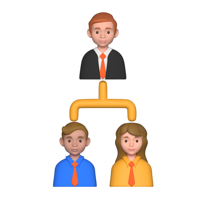 Organizational Structure 3D Animated Icon 3D Graphic