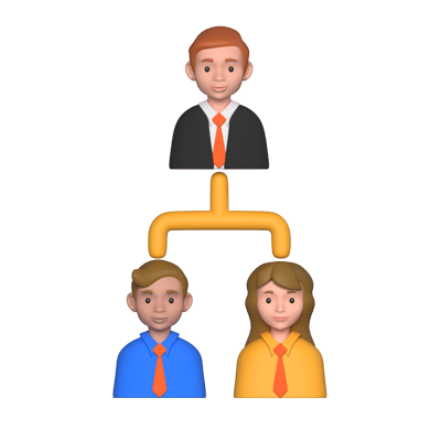 Organizational Structure 3D Animated Icon 3D Graphic