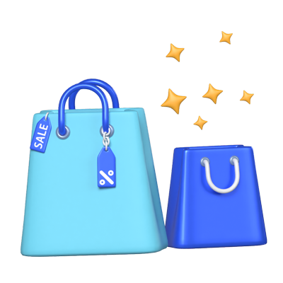 Shopping Bag With Sale Tag 3D Animation 3D Graphic