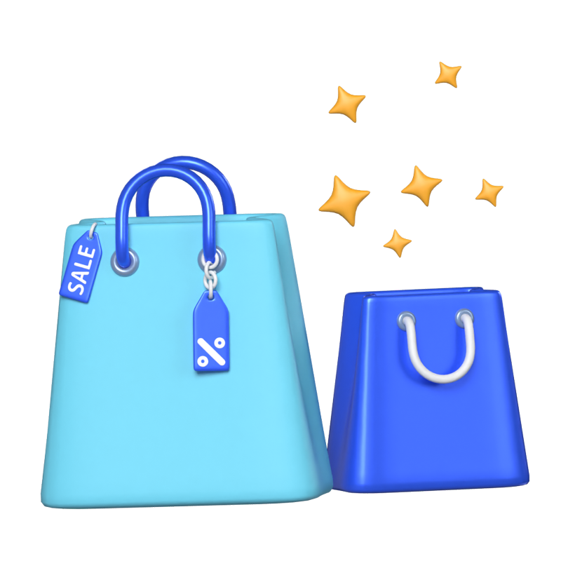 Shopping Bag With Sale Tag 3D Animation 3D Graphic