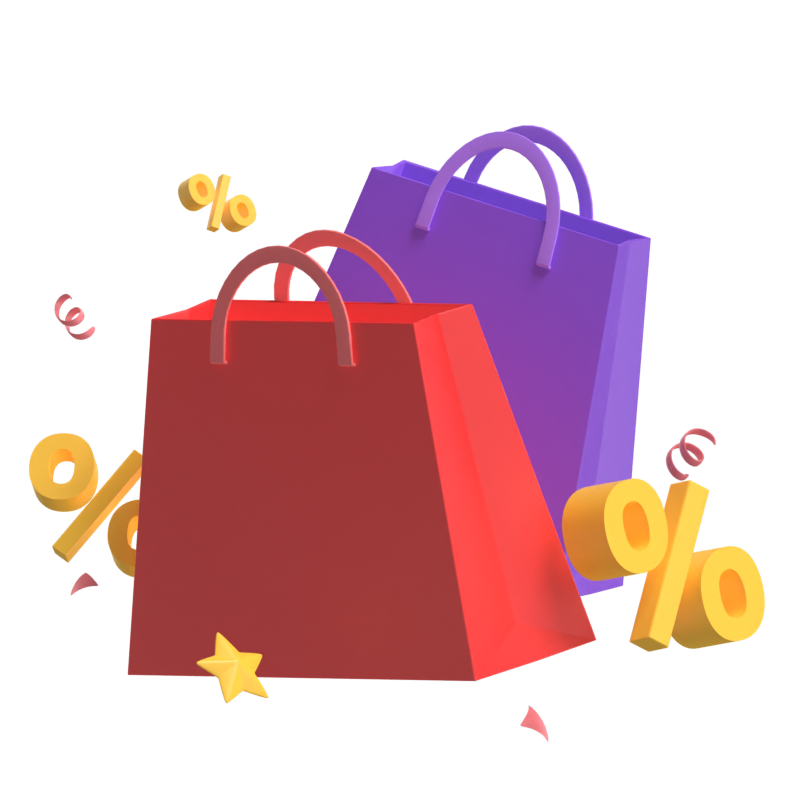 Shopping Bags 3D Illustration