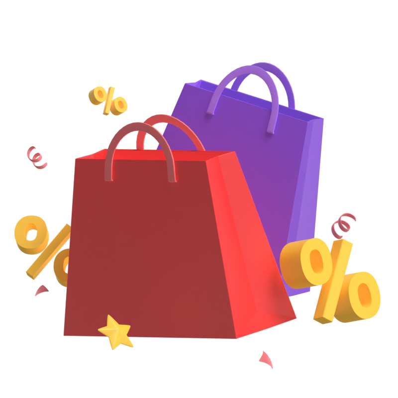 Shopping Bags 3D Graphic