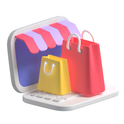 compras on-line 3D Graphic