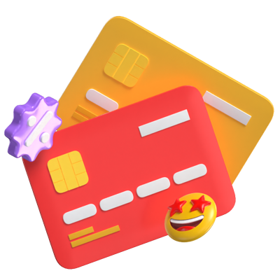 Discount With Credit Card 3D Graphic