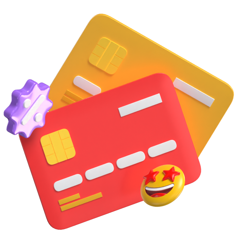 Discount With Credit Card 3D Illustration