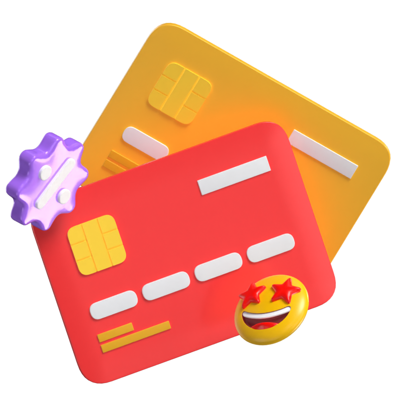 Discount With Credit Card 3D Graphic