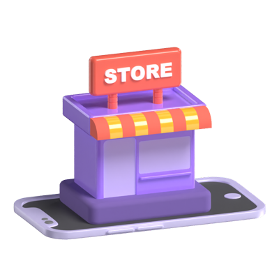 Ecommerce Store 3D Graphic