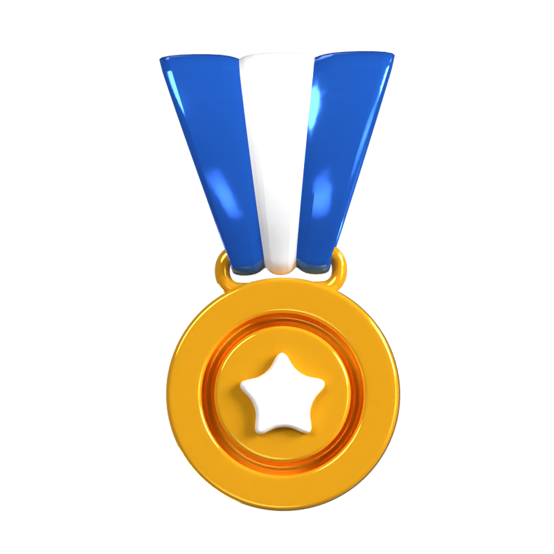 Ícone 3D animado da medalha estrela 3D Graphic