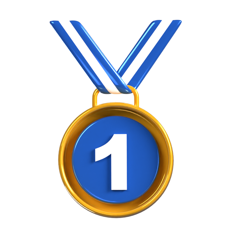 1. Medaille Animiertes 3D-Symbol 3D Graphic