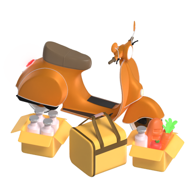 Vespa Delivery 3D Graphic