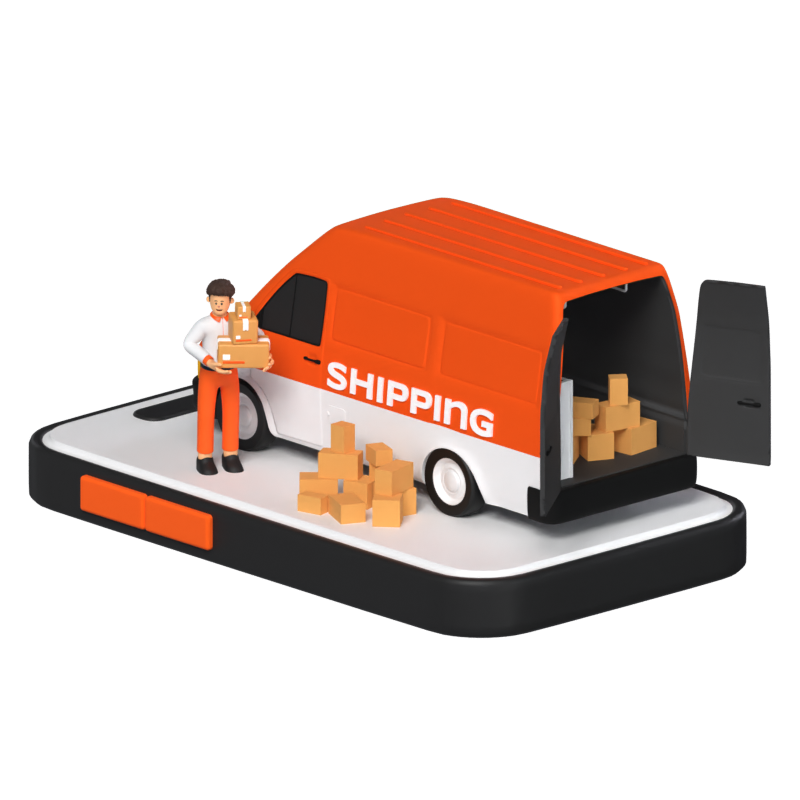 Shipping Solutions 3D Scene 3D Illustration