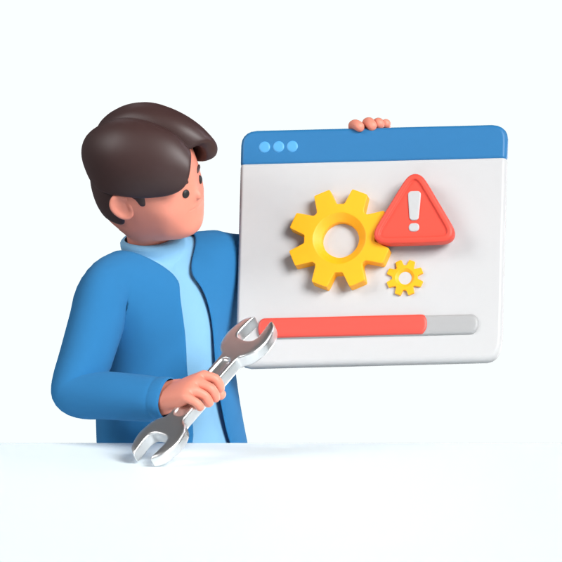 A Man Holding An Interface Regarding Temporary Unavailable State Due To The Maintenance 3D Illustration 3D Illustration