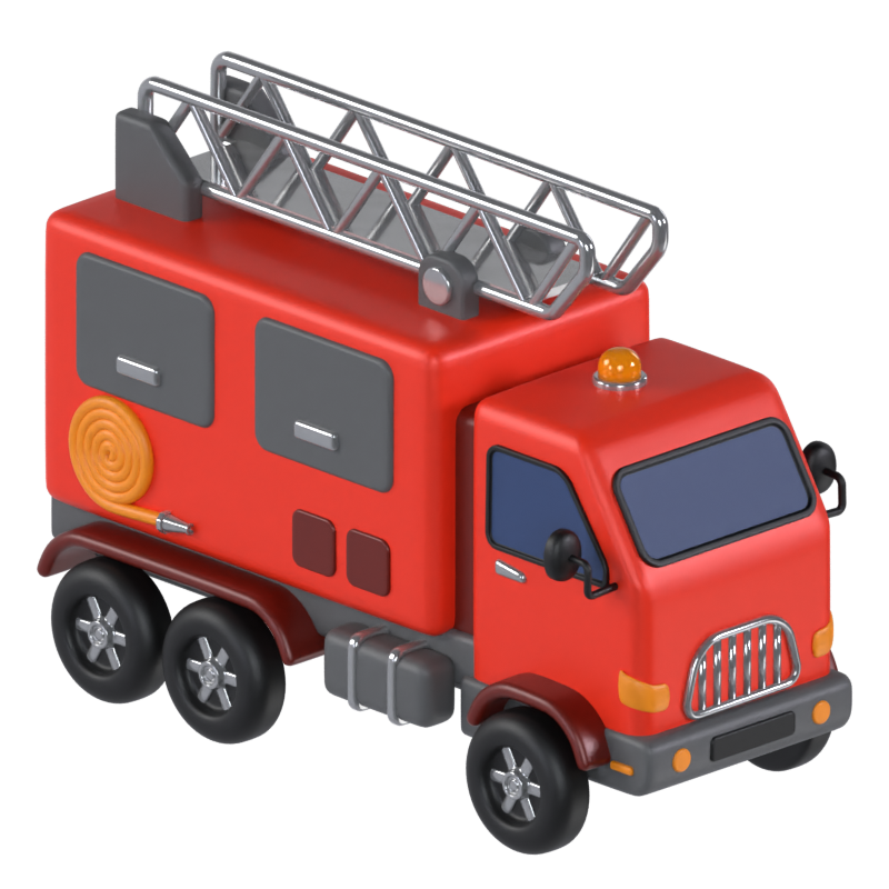 Modelo 3D de caminhão de bombeiros