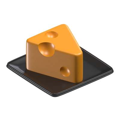 Cheese On A Plate 3D Model 3D Graphic