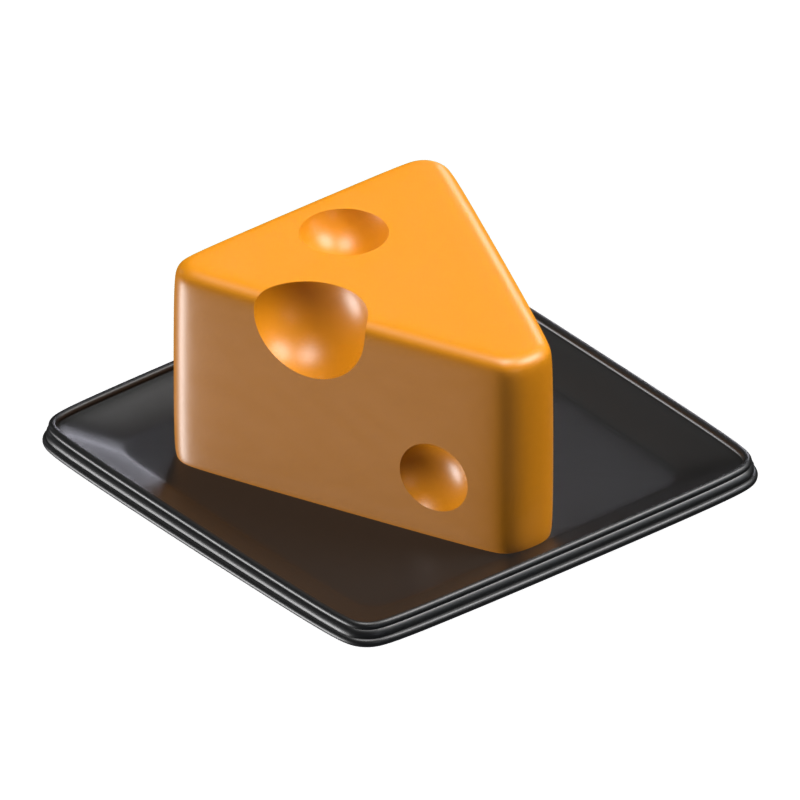 Cheese On A Plate 3D Model