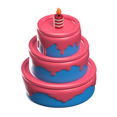 Birthday Cake 3D Icon Model 3D Graphic