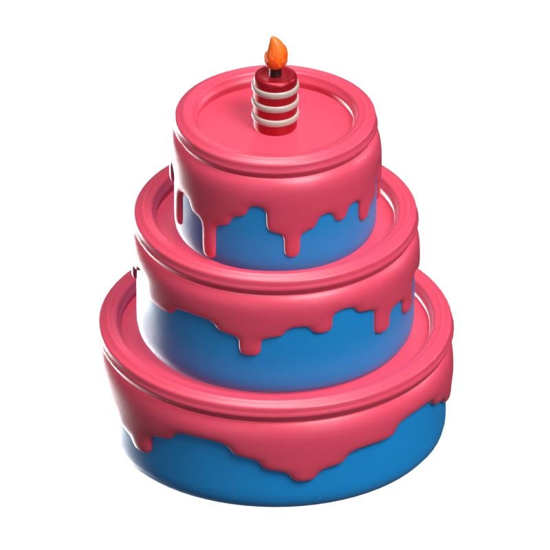 Tarta de cumpleaños Icono 3D Modelo 3D Graphic