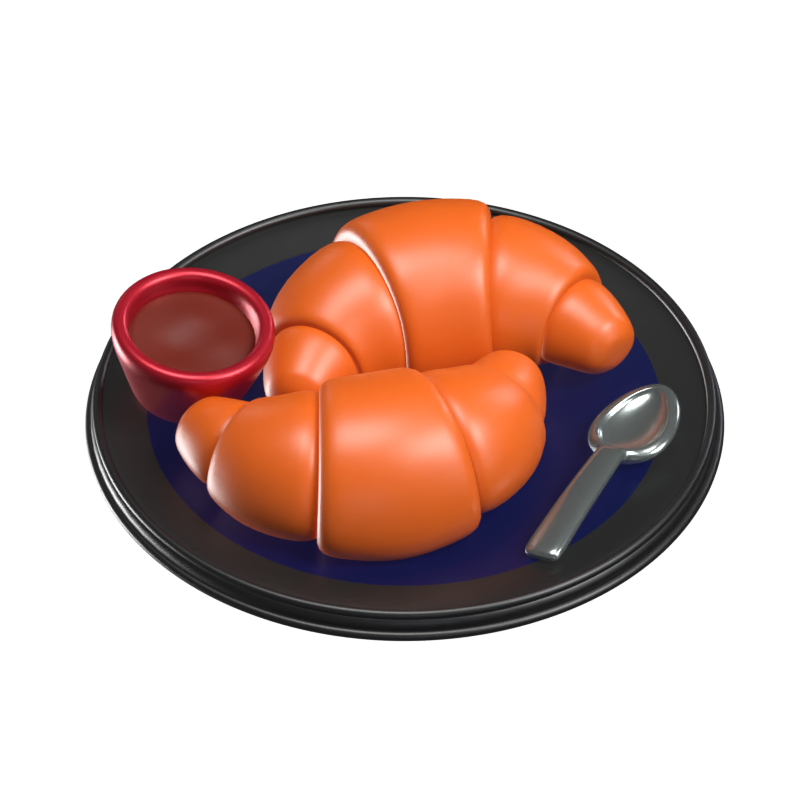 Croissant 3D-Symbol Modell 3D Graphic