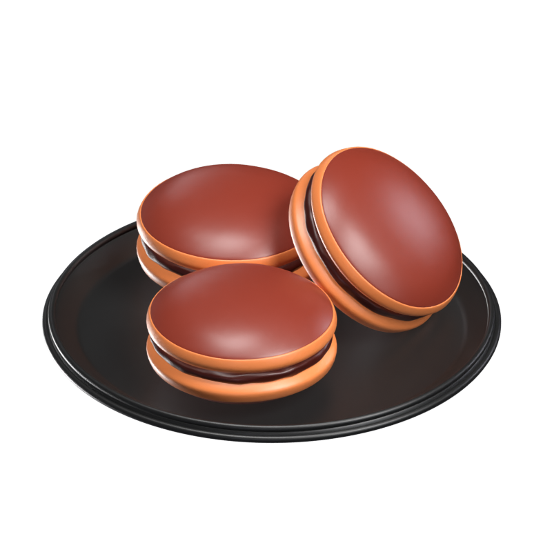 Three Dorayaki On A Plate 3D Model 3D Graphic