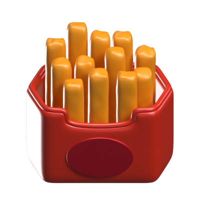 French Fries 3D Icon Model 3D Graphic