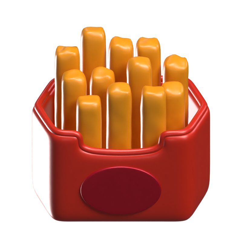 Pommes Frites 3D-Symbol Modell 3D Graphic