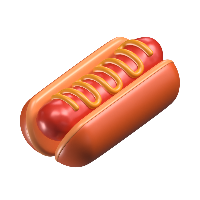 Hot Dog 3D Icon Model 3D Graphic