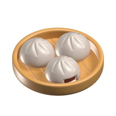 3D Meat Buns Model 3D Graphic