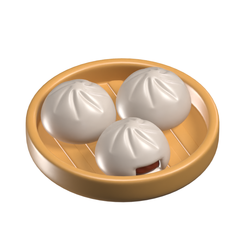 3D Meat Buns Model 3D Graphic