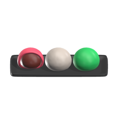 Modelo 3D de tres iconos Mochi 3D Graphic