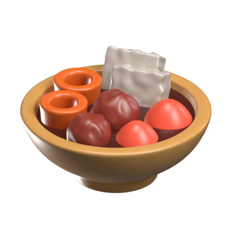 A Bowl Of Oden 3D Icon Model 3D Graphic