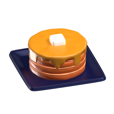 3D Pancake On A Plate 3D Graphic