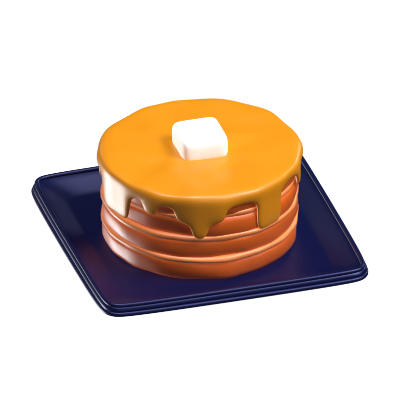 3D Pancake On A Plate 3D Graphic