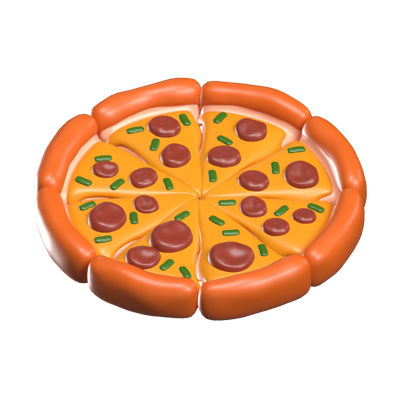 3D Pizza Icon Model 3D Graphic