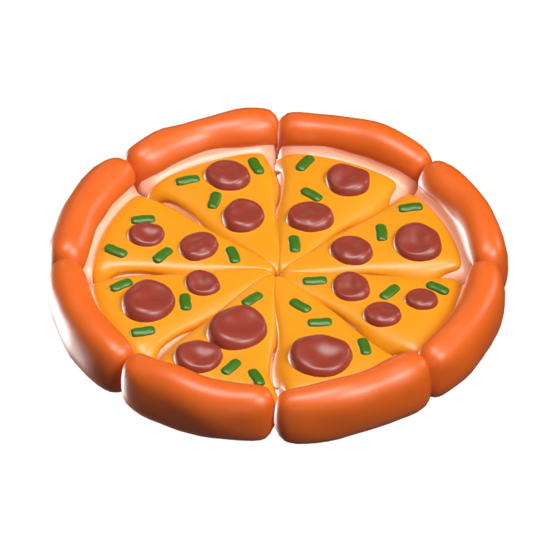 Modelo 3D de icono de pizza 3D Graphic