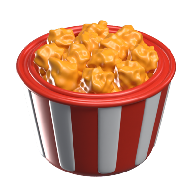 Popcorn 3D Icon Model 3D Graphic