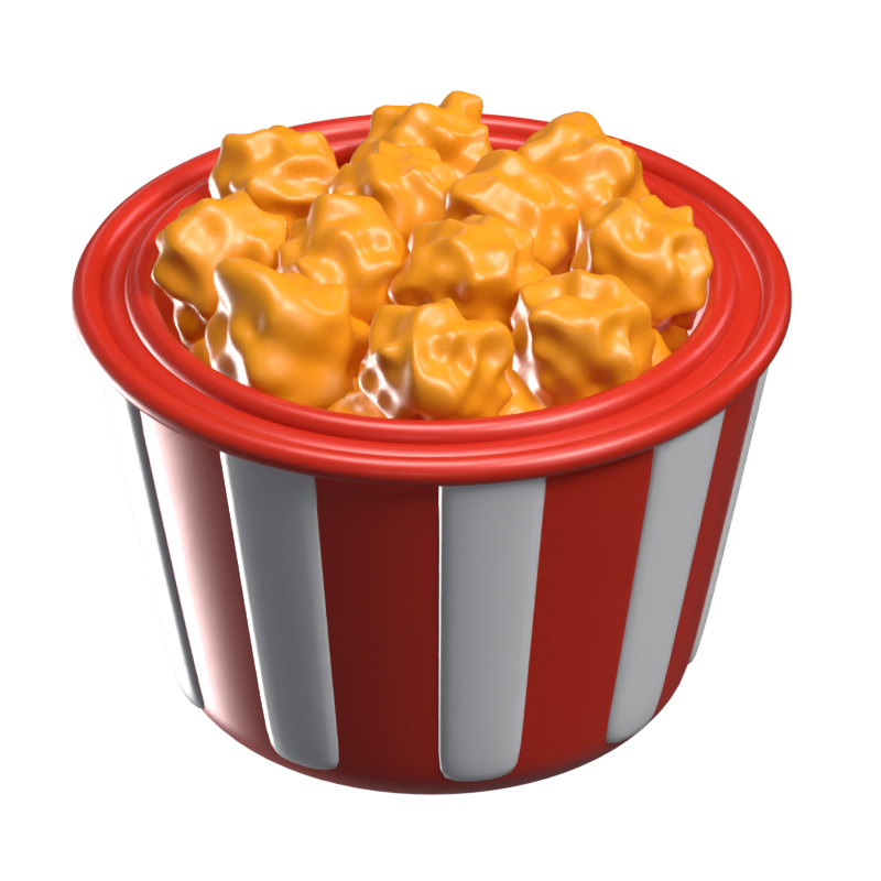 Popcorn 3D Icon Model 3D Graphic