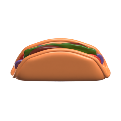 Taco 3D Food Icon Model 3D Graphic
