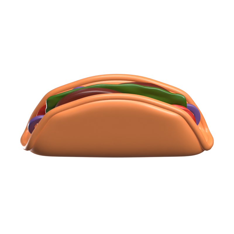 Taco 3D Food Icon Model 3D Graphic