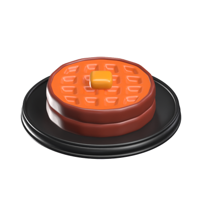Waffle 3D Icon Model 3D Graphic