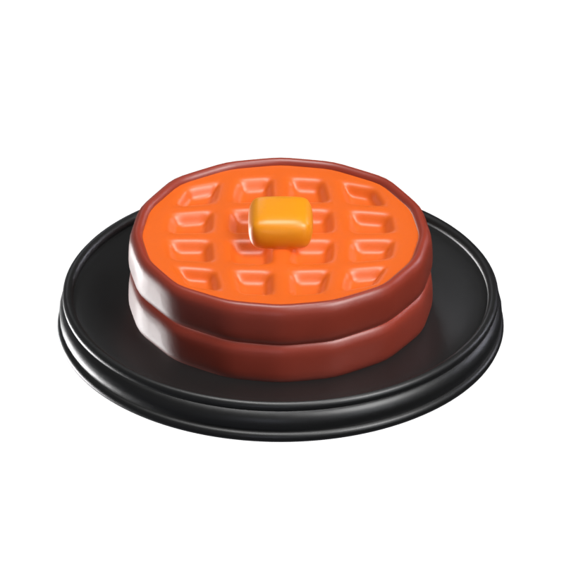 Waffle 3D Icon Model 3D Graphic