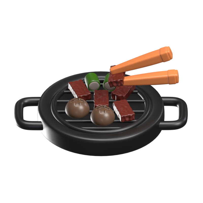 Yakiniku 3D-Lebensmittel-Symbol-Modell