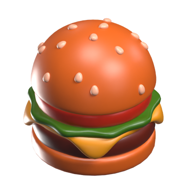 modelo de icono 3d de hamburguesa 3D Graphic